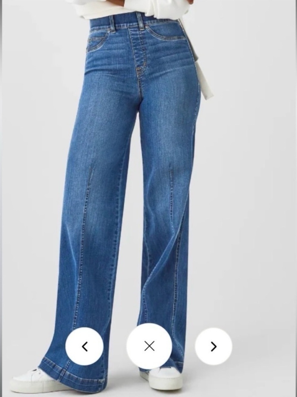 SPANX Blue Wide Leg Flare Jeans
